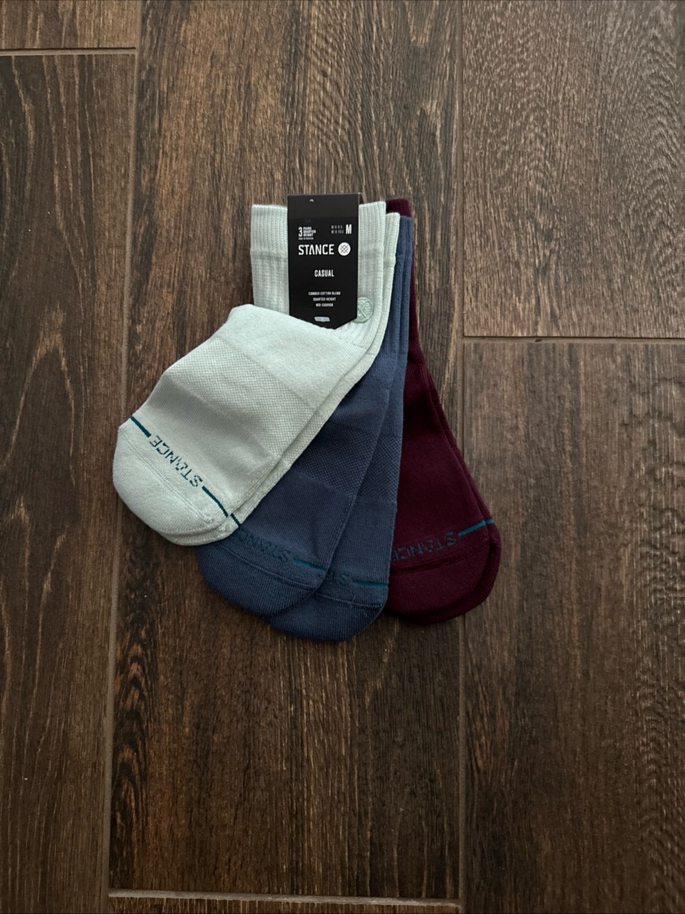 Stance Men's No-Show Socks in Light Gray, Navy & Burgundy